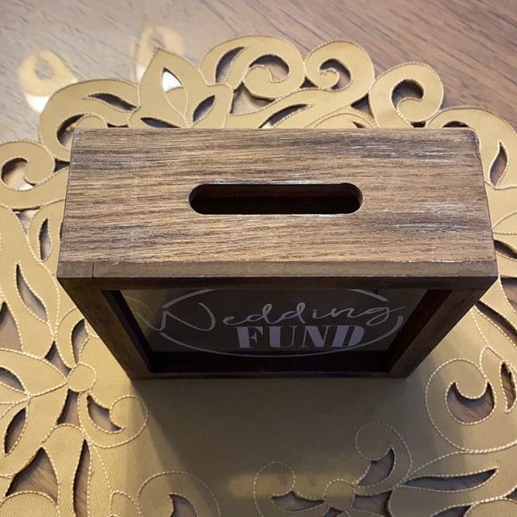 Wood Bank / Wedding Fund 6X6X 2/1/2 - Picture 2 of 5